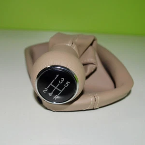 Beige 5Speed Gear Shift Knob w/Gaitor Boot for Audi A4 1998-2000 C5 A6 1998-2001 - Bild 1 von 6