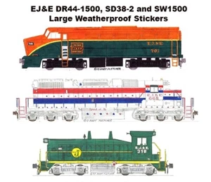 Elgin Joliet Eastern DR44-1500 SD38-2 SW1200 3 2,5"x5-9" Aufkleber Andy Fletcher - Bild 1 von 1