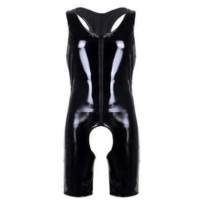 DE TiaoBug Herren OuvertBody Wetlook Bodysuit Overalls Trikot Unterhemd Clubwear - Bild 1 von 2