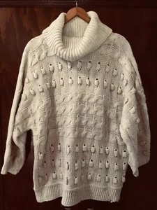 SUZANNE GRAE IVORY TURTLE NECK KNIT JUMPER SIZE: 12-14? BNWOT RRP:$79.99 - Picture 1 of 2
