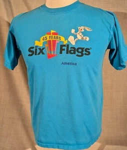 2006 Six Flags America 45th Anniversary Buggs Bunny Blue T-shirt Youth Size XL - Picture 1 of 11