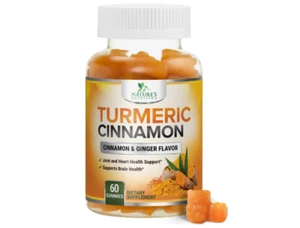 Turmeric Ginger Cinnamon Gummies - Vegan Turmeric Curcumin Gummy with 95% Curcum - Picture 1 of 8