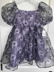 Nightmare Before Christmas GIRLS Jack Skellington Tulle Dress Purple L 10/12 NWT - Picture 1 of 4