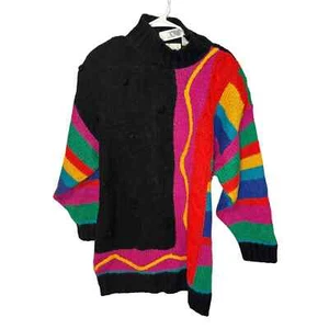 Vintage Diana Marco Multi Color Sweater Shoulder Pads Size 22 - Picture 1 of 7
