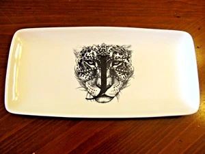WILLIAM SONOMA 'JEWELED JAGUAR' RORY DOBNER WHITE PORCELAIN SERVING DISH13"X6.5" - Picture 1 of 8