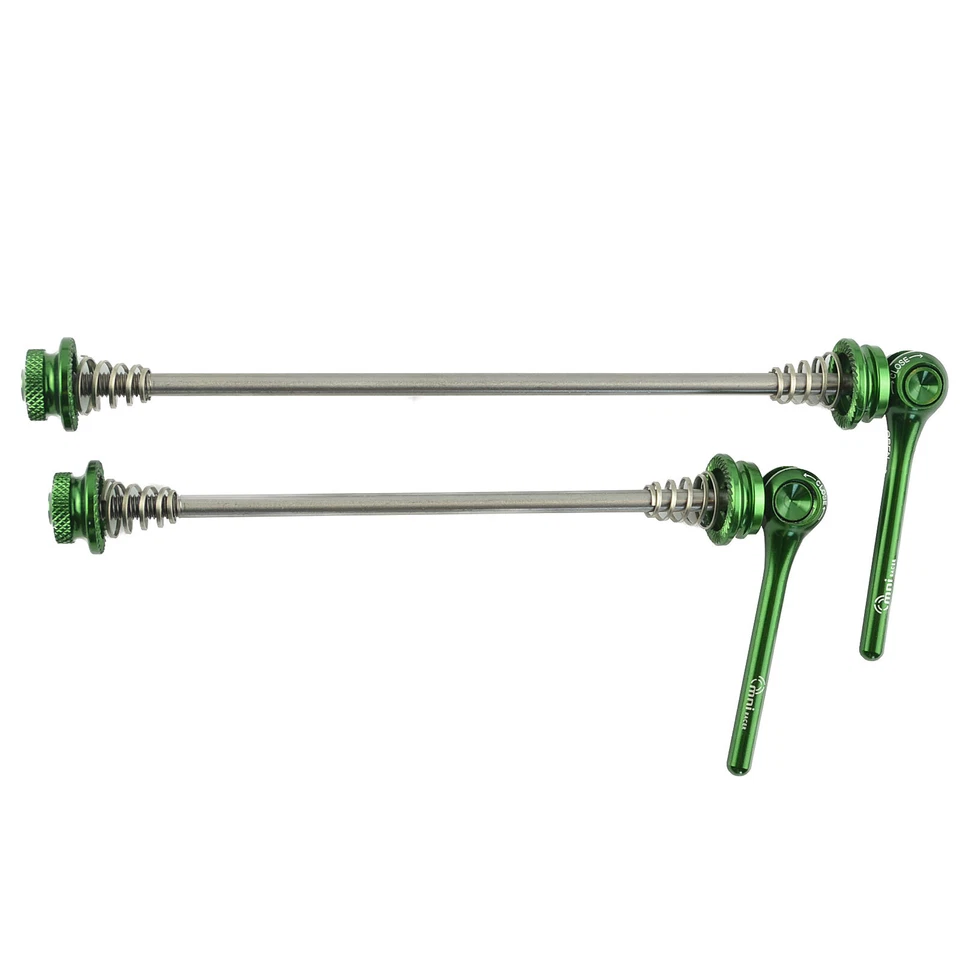 OMNI Racer WORLDS LIGHTEST Race-Lite Titanium Alloy Road Wheel Skewers 46g GREEN - Image 1 of 4