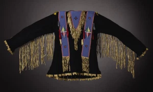 Old Style American Buckskin Buffalo Beaded Fringes Powwow Regalia War Shirt - Picture 1 of 2