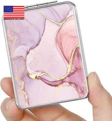 Pocket Mirror, Small Travel Mirror with Magnification, Portable Double-Sided Mag - Image 1 of 4