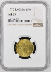 South Korea 10 Won 1970 NGC MS 63 - Picture 1 of 2