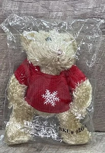 Miles Kimball 7” PLUSH TEDDY BEAR Christmas Ornament Red Sweater Vintage - Picture 1 of 8