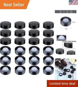 Schwarze 38 mm Poly Kappen - 24er Pack luftdichte Deckel für Glasflaschen & Krüge - Bild 1 von 9