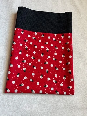 Handmade Christmas themed pillow case, red with snowman, quilters cotton - Image 1 of 4