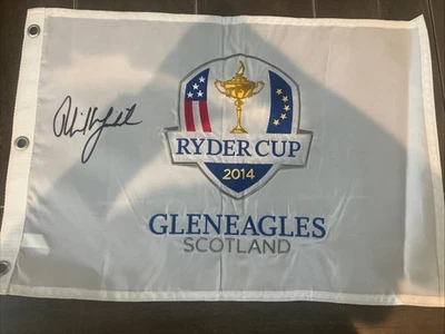 Phil Mickelson signed 2014 Ryder Cup  Flag JSA Authentic Glen Eagles - Image 1 of 3