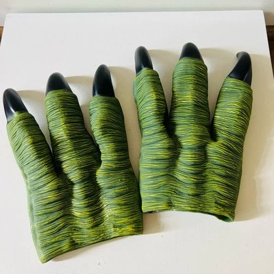 Jurassic World Velociraptor Guantes Garras de Goma Garras de Dinosaurio 3 Dedos Verde Foto 1 de 4