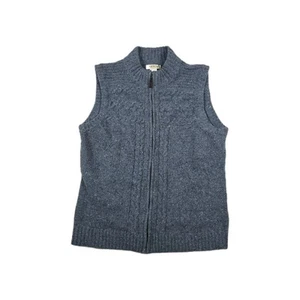 Orvis Lambswool Cable Knit Sweater Vest Full Zip Size Medium - Picture 1 of 5