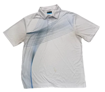 PGA Golf Polo Shirt White And Blue Stripes Men’s Size Large - Image 1 of 4