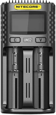 Nitecore Intelligent USB Superb Battery Charger, Dual-Slot, Black: CHG-NITE-UMS2 - Image 1 of 4