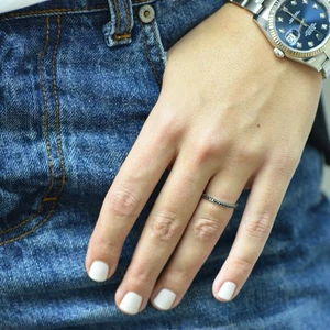 Black Diamond Wedding Band Ring 14k White Gold Anniversary Eternity 0.20 Carat - Picture 1 of 6