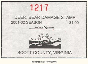 D2K Virginia - Scott 2001 $1.00 Bear Damage Stamp - Picture 1 of 1