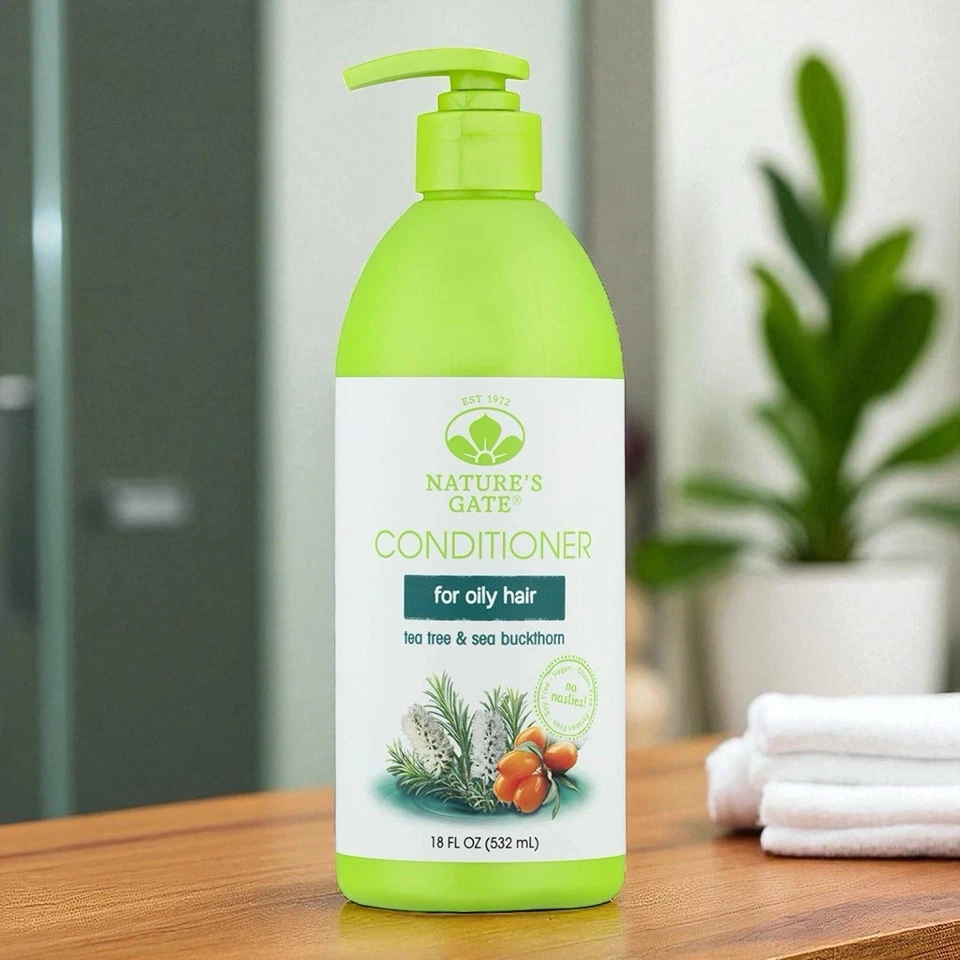 Nature's Gate Conditioner Pump 18oz For Oily Hair Tea Tree and Sea Buckthorn - Image 1 of 1