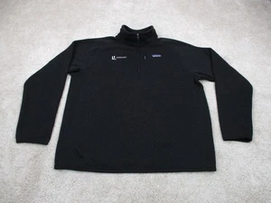 Patagonia Better Sweater Mens Large L Black Fleece Casual Logo 1/4 Zip Pullover - Picture 1 of 12