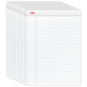 Office Depot Marke Legal liniert weiß perforiert Schreibblöcke, 12 Stück - Bild 1 von 6