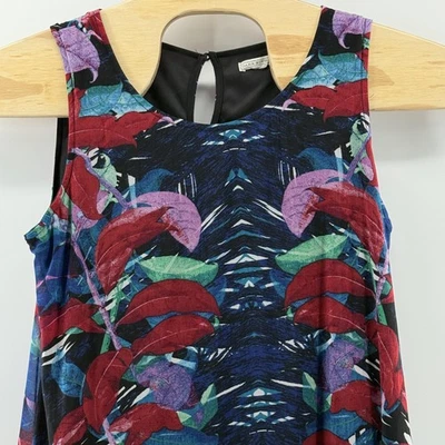 Vestido Dana Buchman Mujer Mediano Sin Mangas Línea A Floral Patrón Boho Arte de Verano Foto 1 de 4