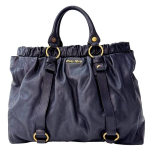 MIU MIU Matelassé Black Leather Shoulder Bag - Picture 1 of 21