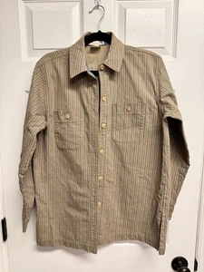 Vintage Gotcha Covered  Button Up Shirt Size M Red Blue Tan Pin Striped USA Made - Picture 1 of 15