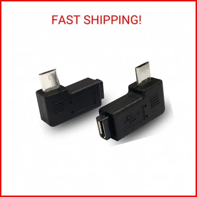 1 Pair Right Left 90 Degree Angle Micro USB Male to Micro USB Female Adapter - Image 1 of 2