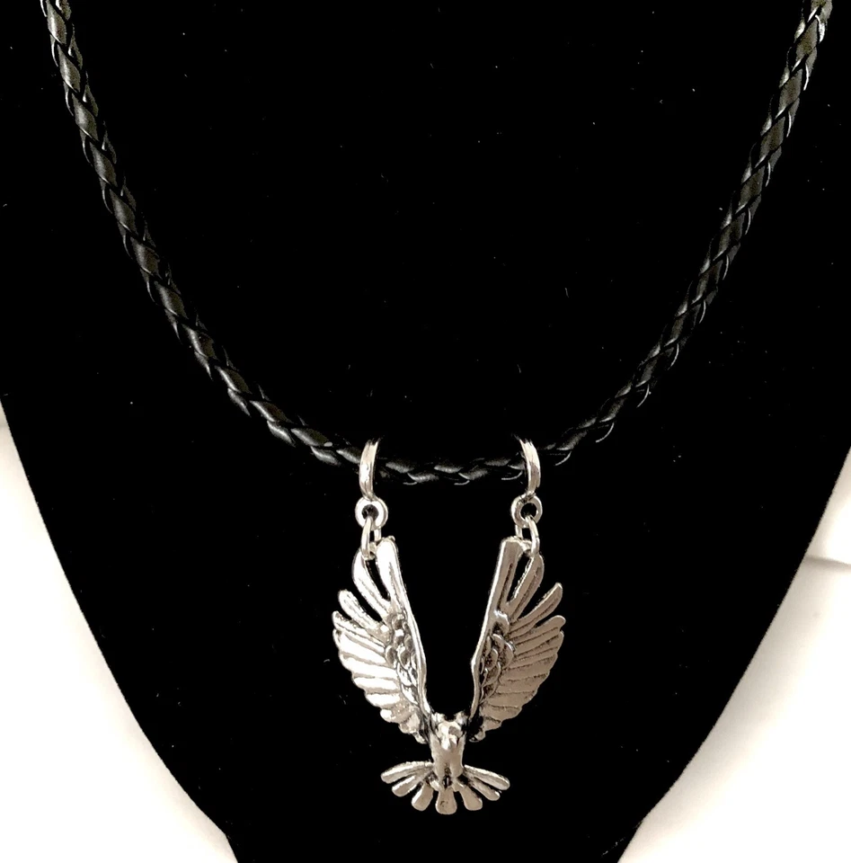 Collar Águila Unisex Cuero 18" Hecho a Mano EE. UU. 1940 Foto 1 de 4