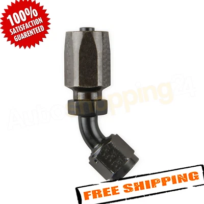 Extremo de manguera de dirección asistida Earl's 154606ERL negro cromato 45 grados -6 AN Foto 1 de 4