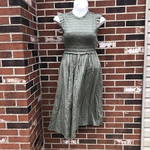 Gap gesmoktes Midi-Kleid hinten offen grün Small Tall neu mit Etikett - Bild 1 von 7