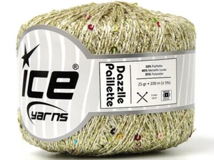 Dazzle Paillette Oro Blanco con Arco Iris Mini Lentequilla 80307 Hilos de Hielo 25gr 218yardas - Imagen 1 de 4