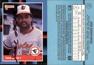 Jose Mesa Signed 1988 Donruss #601b Card Baltimore Orioles Auto AU