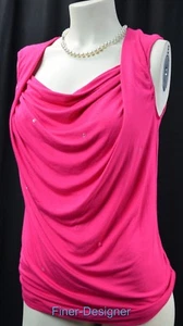 CABI Pink Petunia 747 Drape Tank Bluse ärmellos Top Strick T-Shirt Perlen M NEU - Bild 1 von 9