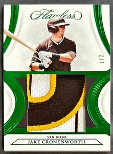 2022 Flawless Jake Cronenworth #'d 1/2 Jumbo Patch Emerald San Diego Padres - Picture 1 of 3