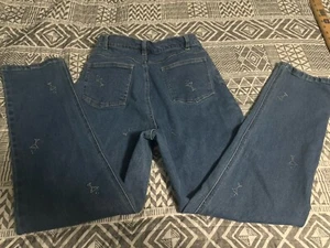 Quacker Factory Pants with Embroidered Martini Design Bedazzled 25x28 Denim - Picture 1 of 9