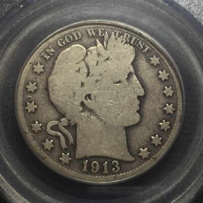 PCGS   G-6 1913-p  Barber Half Dollar  Y and part LT  Low Mintage 188K  # - Image 1 of 4