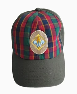 Boy Scouts Webelos Hat Cap Size SM/MD Small Medium BSA Green Red Plaid - Picture 1 of 6