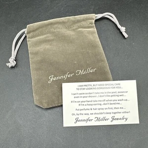 Jennifer Miller Small Brown White Mini Dust Bag Jewelry Pouch - Picture 1 of 4