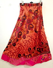 One Size Sari Silk Wrap Skirt Multicolor Double Layer Bohemian Hippie Wrap Skirt