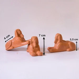 Handcrafted Egypt Terra Cotta Figurine Set of 3 – Natural Clay Decor for Home - Picture 1 of 3