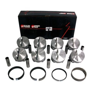 Speed Pro H660CP40 SB Chevy SBC 327 Flat Top 5.7 Rod Pistons + Cast Rings .040 - Picture 1 of 1