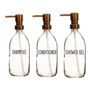 Champú acondicionador botellas de lavado corporal bomba dispensador botella de vidrio Sass & Belle - Imagen 1 de 4