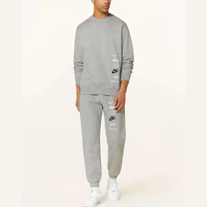 Nike Sportswear Men's Crew Neck Fleece Tracksuit Heather Grey S M L XL XXL - Picture 1 of 4