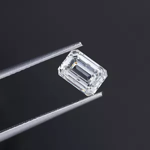 1.03 CT Emerald Cut Lab Grown Diamond Loose For Gift/ GH-SI2 Clarity Lab Diamond - Picture 1 of 9