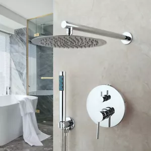 Chrom 10" Regen Wandhalterung Dusche Wasserhahn Set Handdusche Wanne Füllstoff Mixer Wasserhahn - Bild 1 von 12
