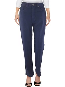 Iceberg Pantalone Da Donna Blu Vita Alta Gamba Dritta In Cotone Made In Italy - Imagen 1 de 12