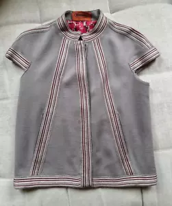 Missoni wool light brown with maroon stripes vest S - Picture 1 of 13